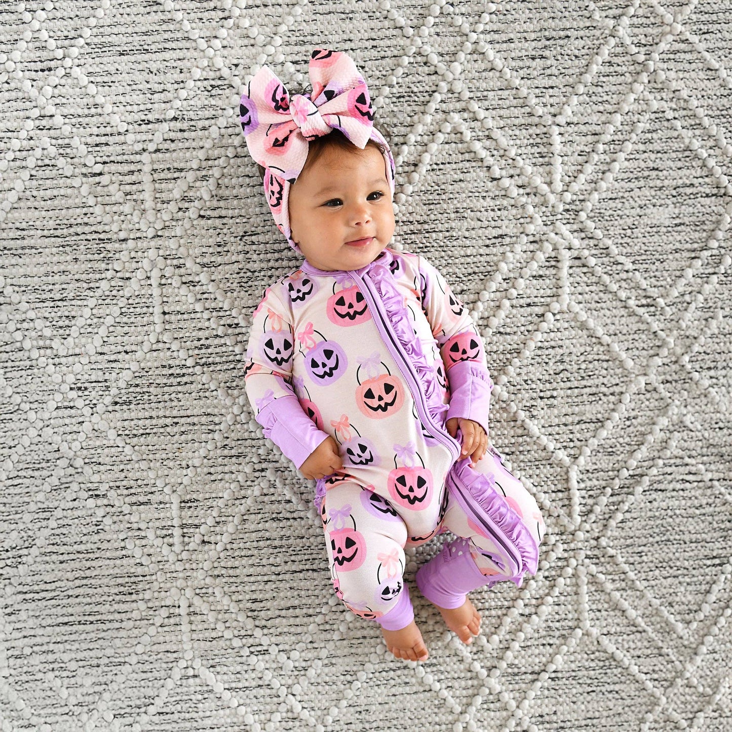 Emmy Ruffle Zippy Bamboo Halloween Pumpkins