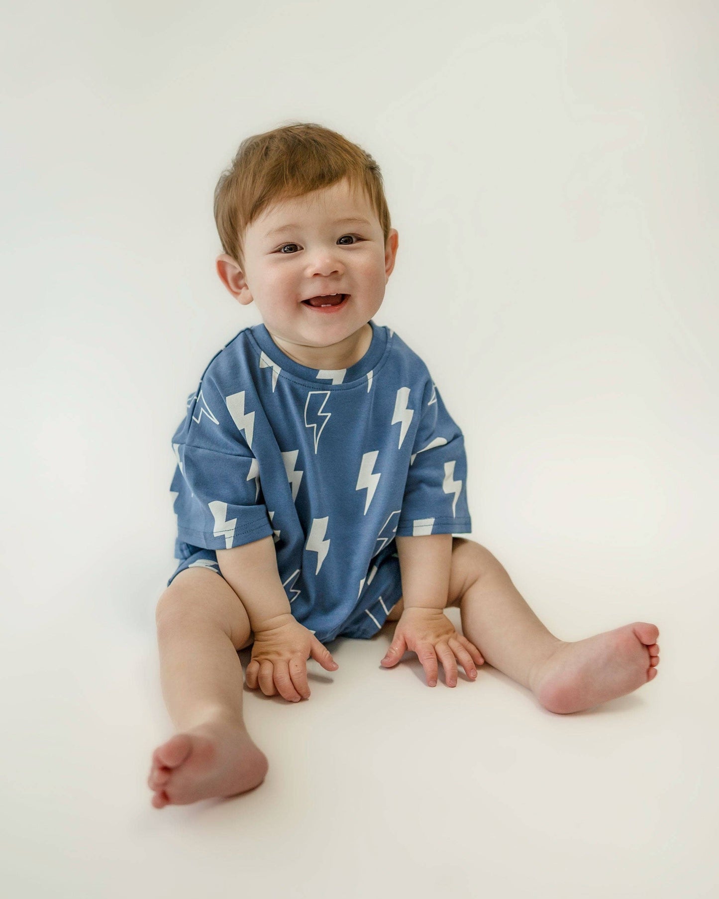 Blue Bolts Shorts Set