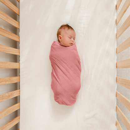 Muslin Swaddle Blankets Pack of 3 by Comfy Cubs: Blush - Bold Blush - Dusty Rose