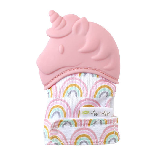 Itzy Mitt™ Silicone Teething Mitts: Light Pink Unicorn