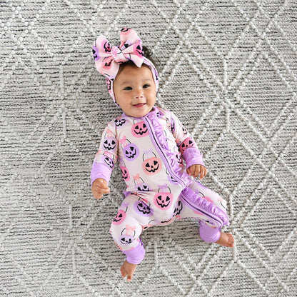 Emmy Ruffle Zippy Bamboo Halloween Pumpkins