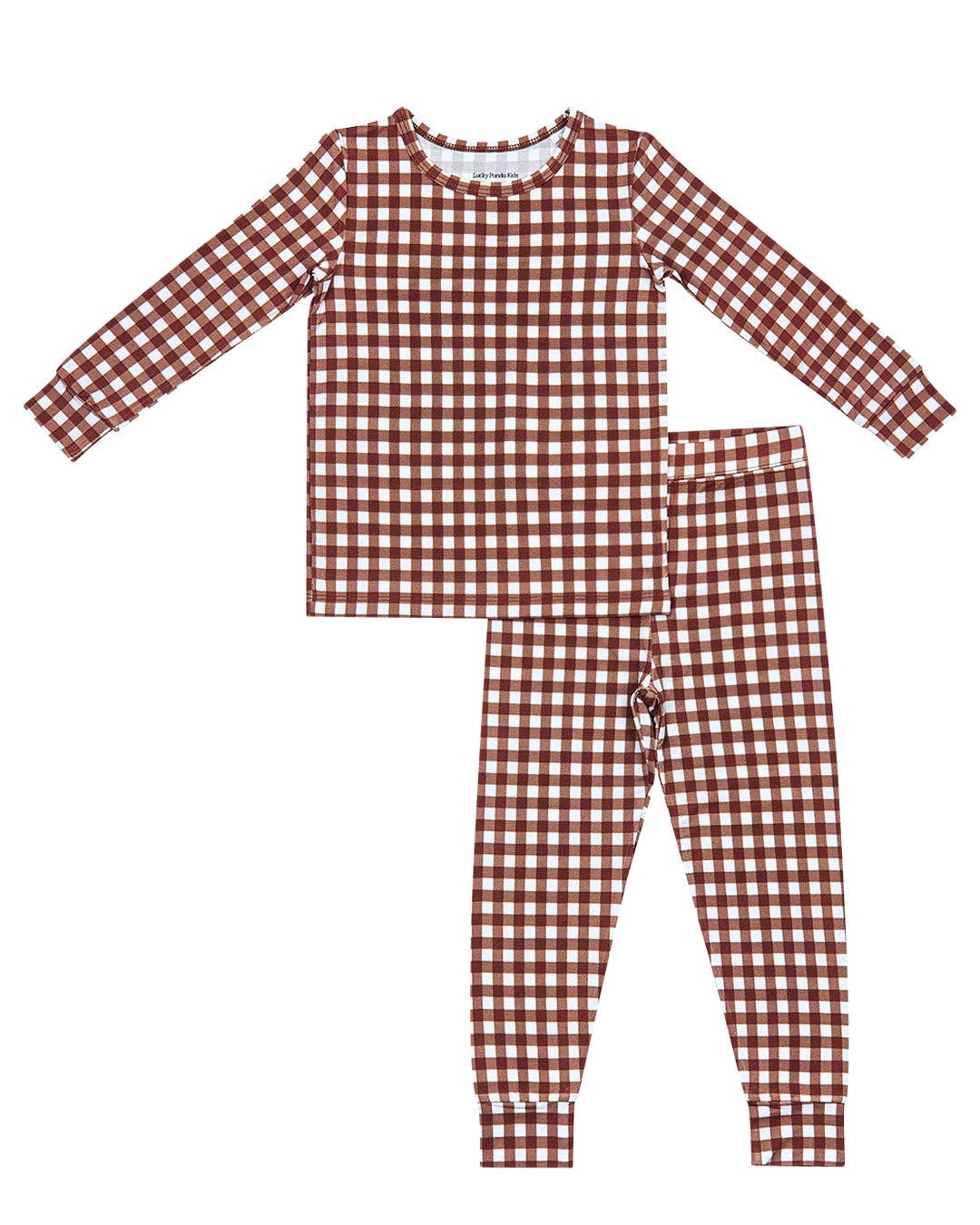 Chocolate Gingham Bamboo Two Piece Set