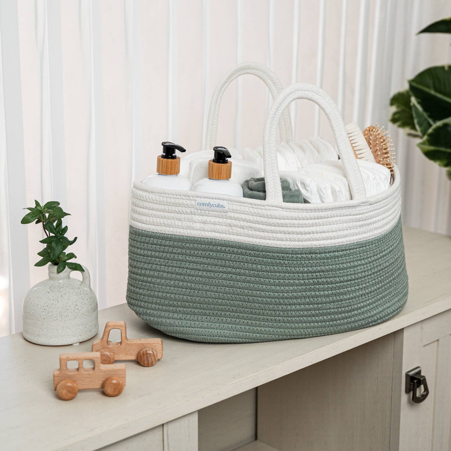 Diaper Caddy Organizer by Comfy Cubs: Sage